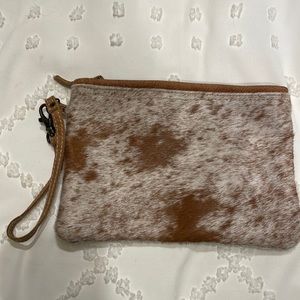 Cow Print Wristlet